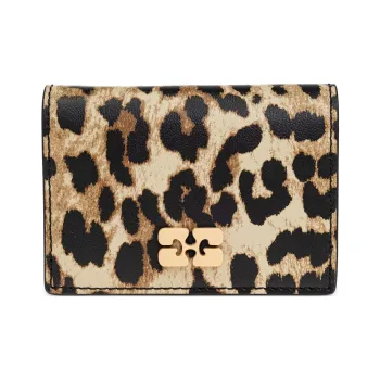 GANNI Eco Friendly Recycled Leather Wallet Women's Brown & Black