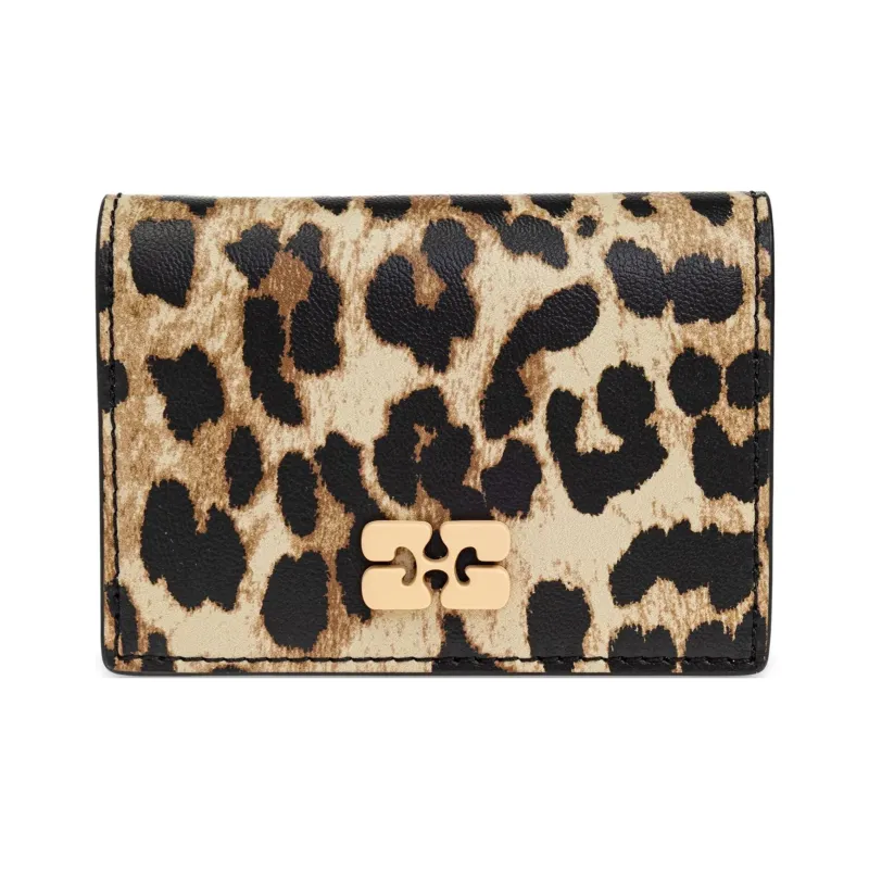 GANNI Eco Friendly Recycled Leather Wallet Women's Brown & Black-0