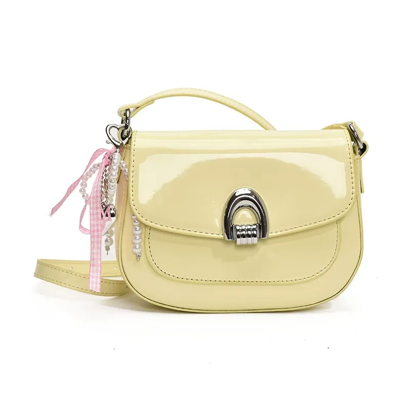 LUVISTRUE PU Saddle Bag Shoulder Bag Crossbody Bag Regular Women's Blue/Ecru/Black/Pink/Yellow-25