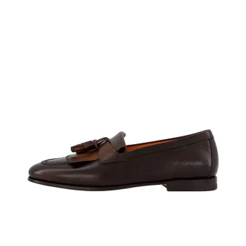 Santoni Tassel Detail Slip On Loafers