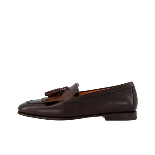 Santoni Tassel Detail Slip On Loafers