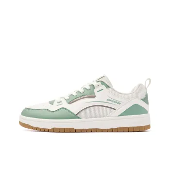QIAODAN Anti Slip Wear Resistant And Impact Resistant Low Top Skateboard Shoes Men's White Green