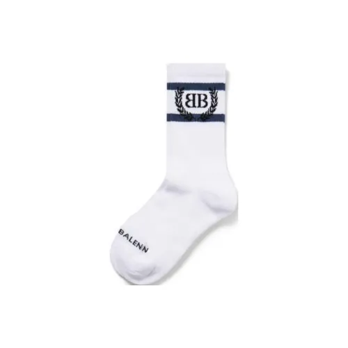 Balenciaga SS25 Mid Calf Socks Regular Fit Men's 1 Pack White Blue