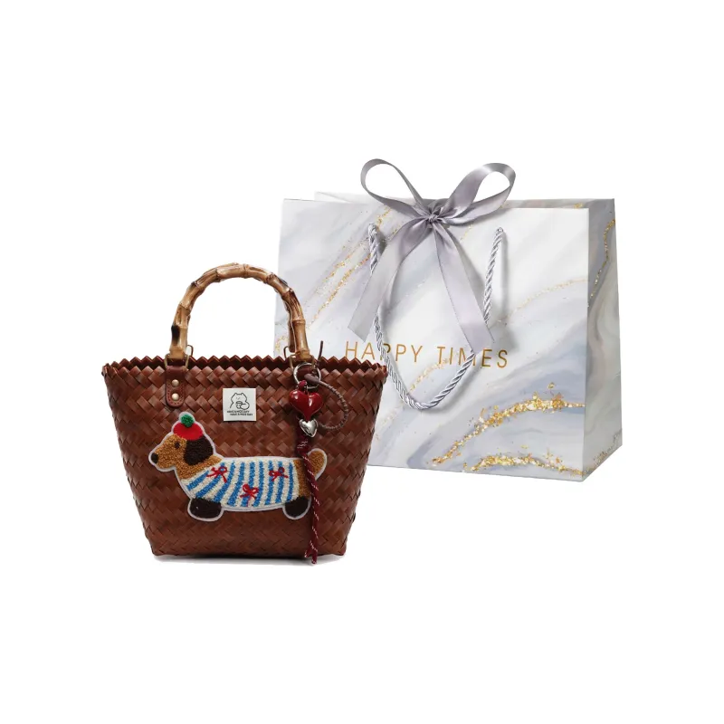 Miss Angel Woven Crossbody Handbags Women's Coffee/Multicolor-0