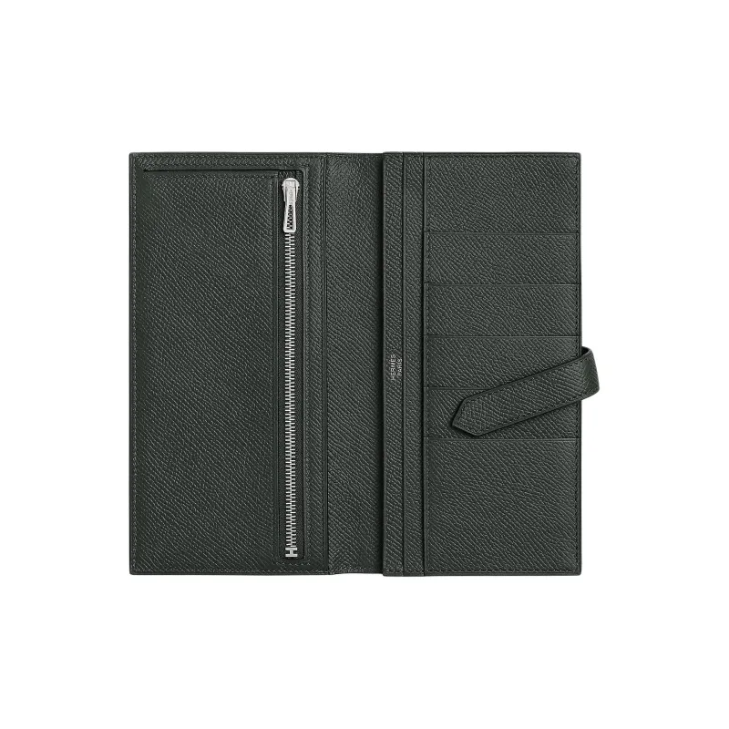 HERMES Bearn Epsom Calfskin Wallet Women's 67 Vert Fonce Dark Green-1