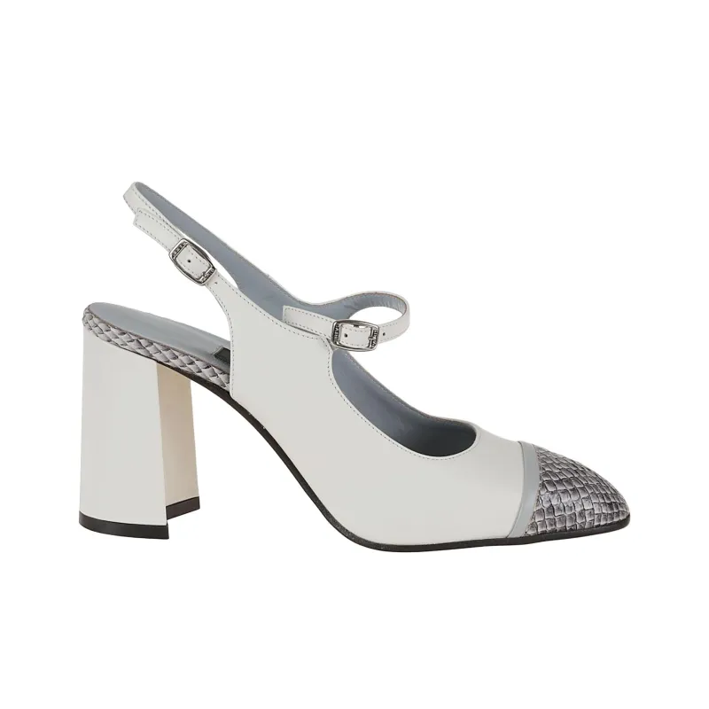 Carel Paris Espiegle Chunky Heel High Heels 6cm Women's White-1