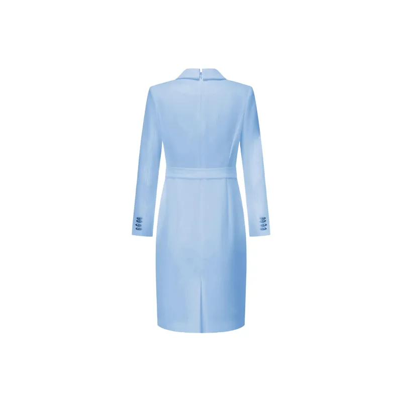 ONE SHALLOW Long Sleeved Dresses Women's Blue-1