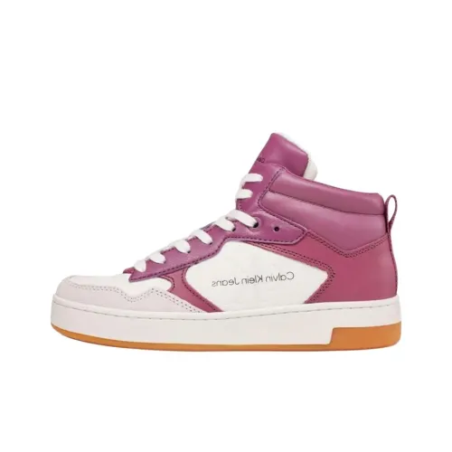 CKJ calvin grande KLEIN JEANS Cupsole Mid Lth Mono High Top Skateboard Shoes Women's Purple
