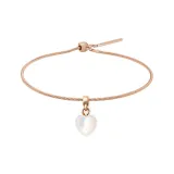 Natural Mother of Pearl Heart Pendant with Snake Chain