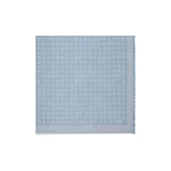 FENDI Wool Mulberry Silk Shawls Women's Blue