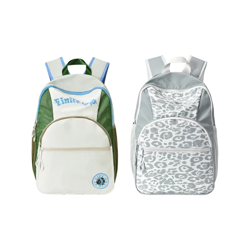 FINITE LOOP Eco-Friendly Fabric Backpack Unisex White Blue-20