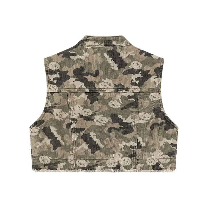 CHUU Vest Women's Green Camouflage-1