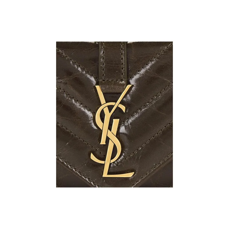 SAINT LAURENT Leather Shoulder Bag Mini Women's Light Musk-6