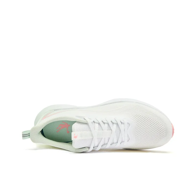 QIAODAN Speedwind 2.0 Cushioned Slip Resistant Abrasion Resistant Low Top Casual Running Shoes Women's White Green-3