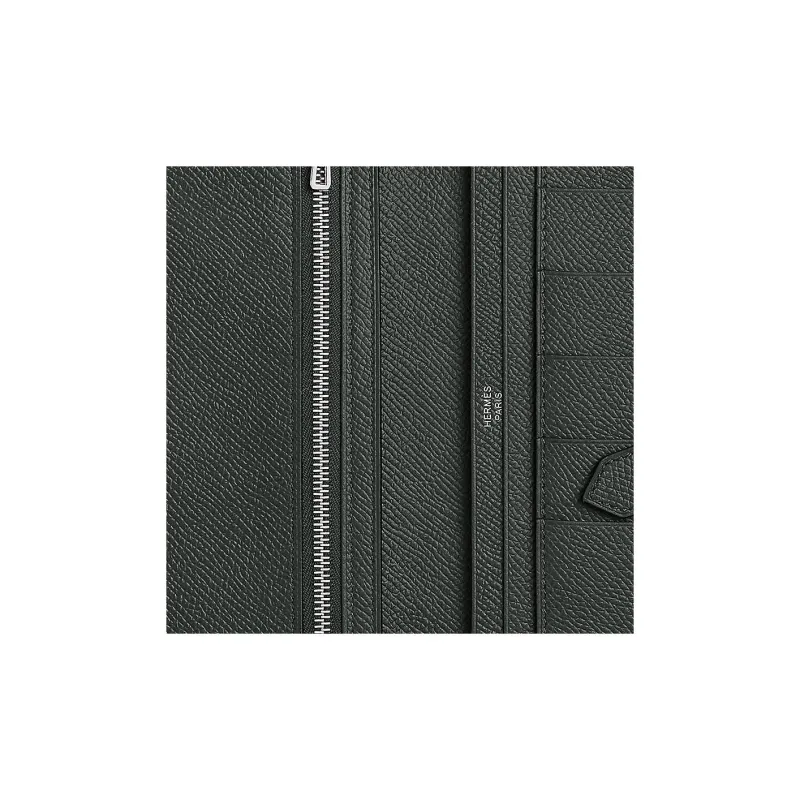 HERMES Bearn Epsom Calfskin Wallet Women's 67 Vert Fonce Dark Green-2