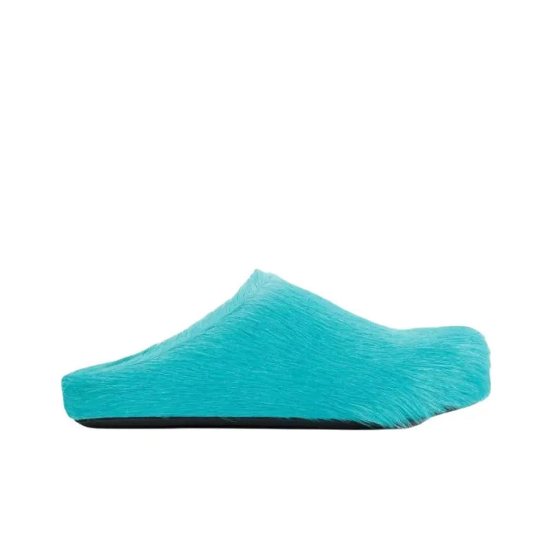 MARNI Rubber Sole Abrasion Resistant Closed Toe Slippers Women's Blue Green-1