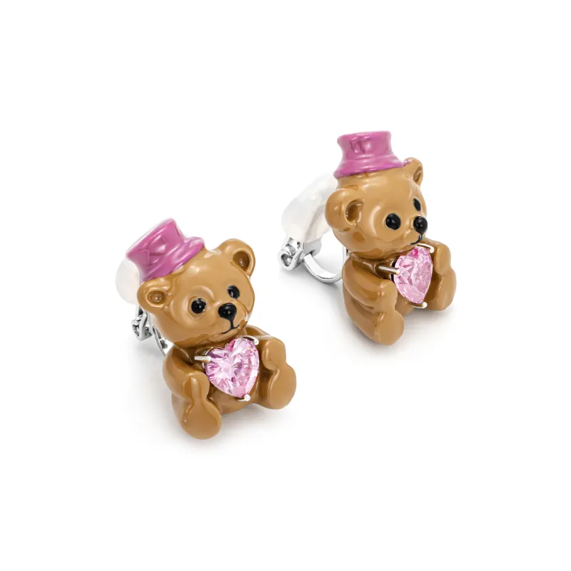GEMOLA Synthetic Cubic Zirconia Clip On Earrings Women's-3