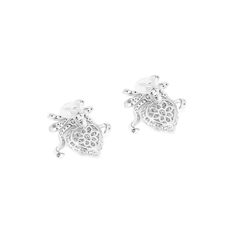 GEMOLA Synthetic Cubic Zirconia Clip On Earrings Women's-2