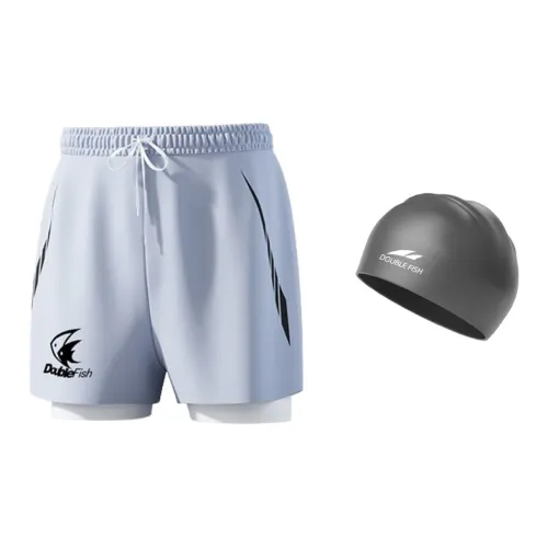 DOUBLEFISH Swimming Sets Polyester Elastane Silicone Pool Training Beach Sports Men's Haze Gray
