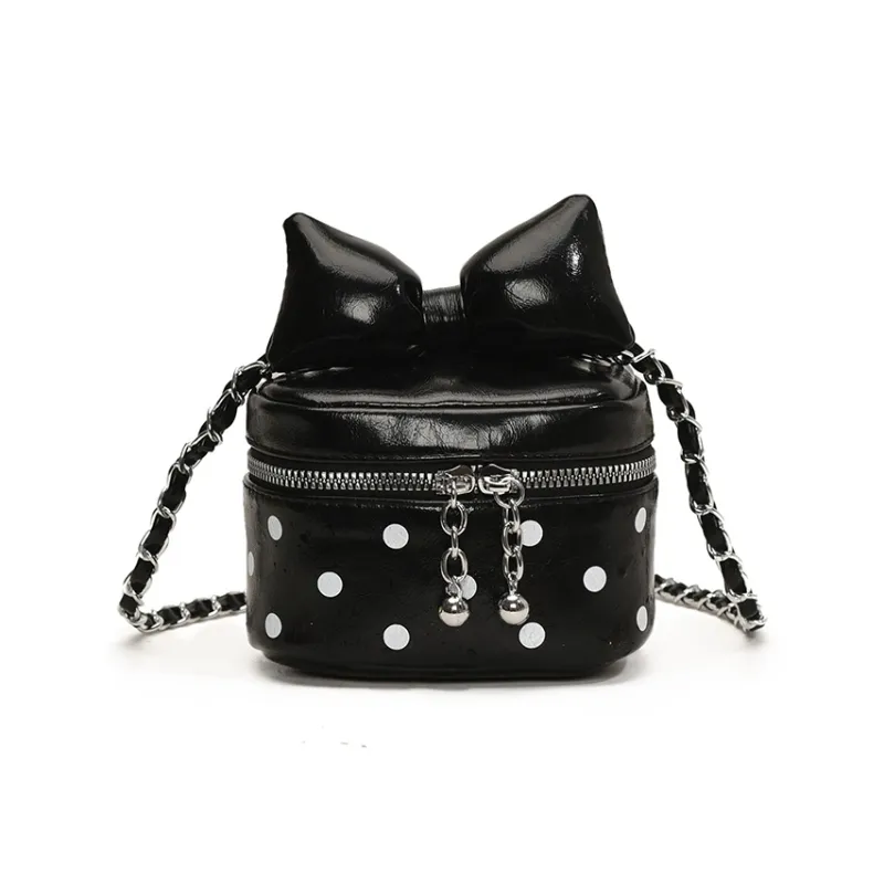 ROUNDOT PU Shoulder Bag Women's Ecru/Black/Red/Pink-8
