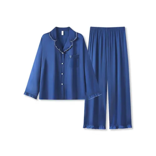 JINXU Pajama Set Women's Navy Blue