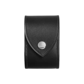 HERMES Tadelakt Calfskin Wrist Watch Storage Bag Large Size Women's 89 Noir Black