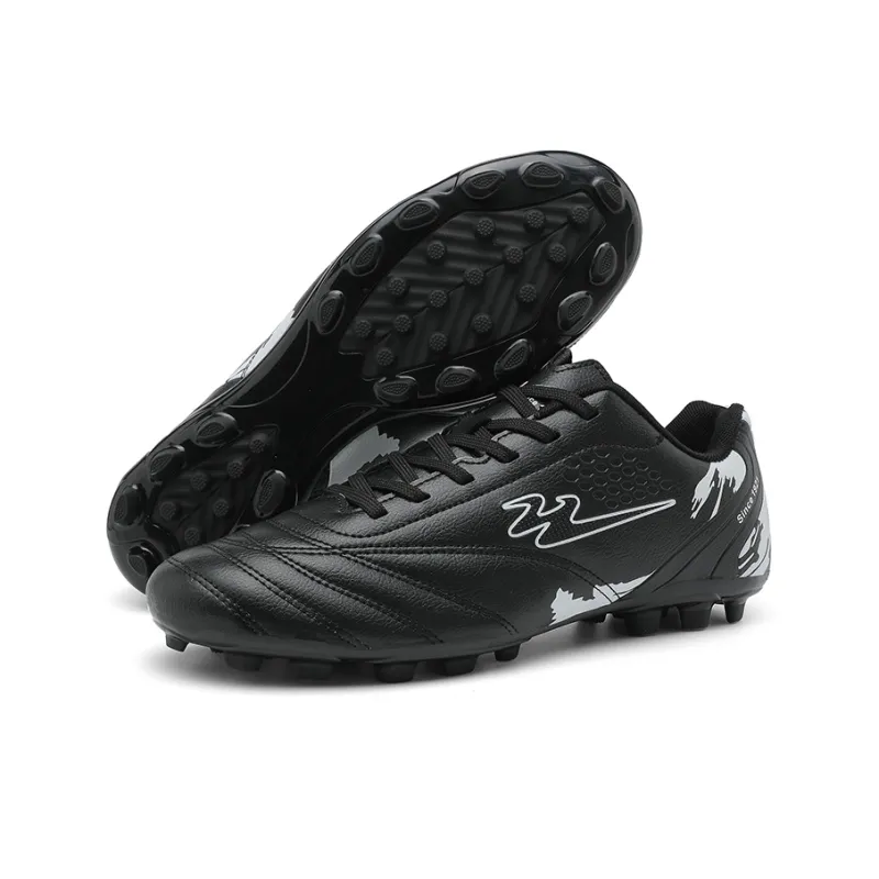 Binary FG Firm Ground Cushioning Abrasion Resistant Lightweight Slip Resistant Soccer Shoes Unisex Black-3