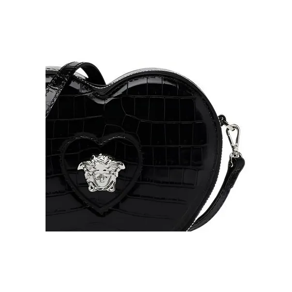 FANSIZHE La Medusa Cow Leather Shoulder Bag Crossbody Bag Mini Kids' Black & Silver-3