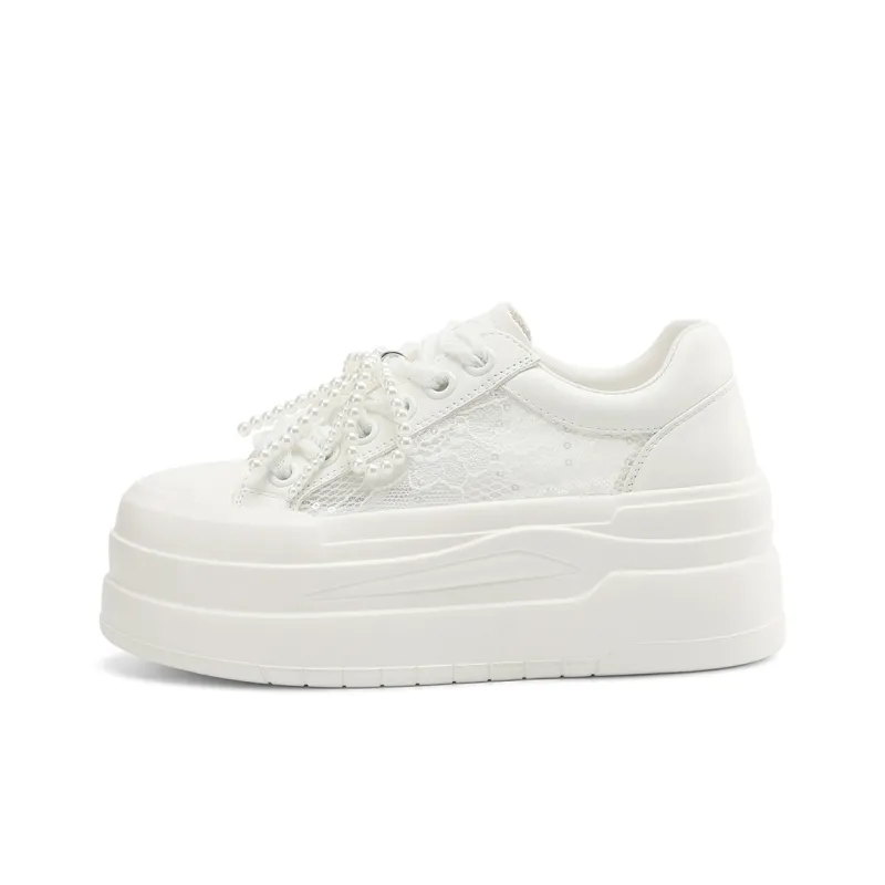 Rosa Bianca Lightweight Breathable Height Increasing Low Top Skateboard Shoes Women's-0