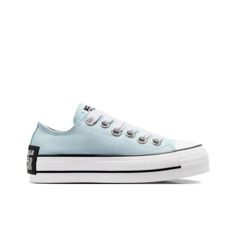 Converse Chuck Taylor All Star Abrasion Resistant Height Increasing Low Top Canvas Shoes Women's Cyan-1