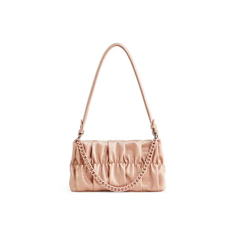 Teenmix PU With Synthetic Leather Shoulder Bag Women's Black/Nude Pink-10