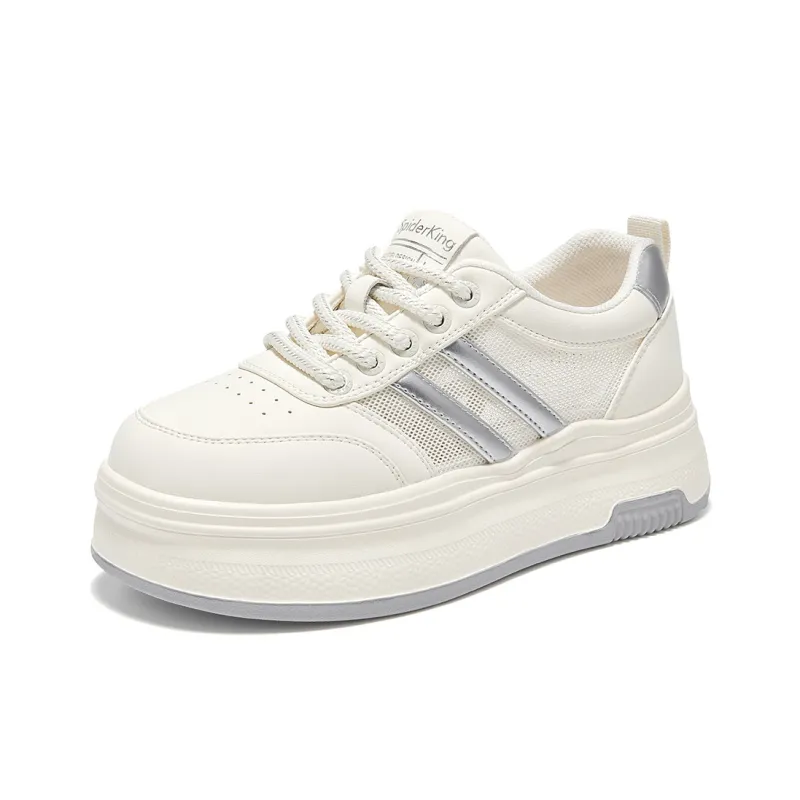 Spider King Low Top Skateboard Shoes Women's Ecru-1