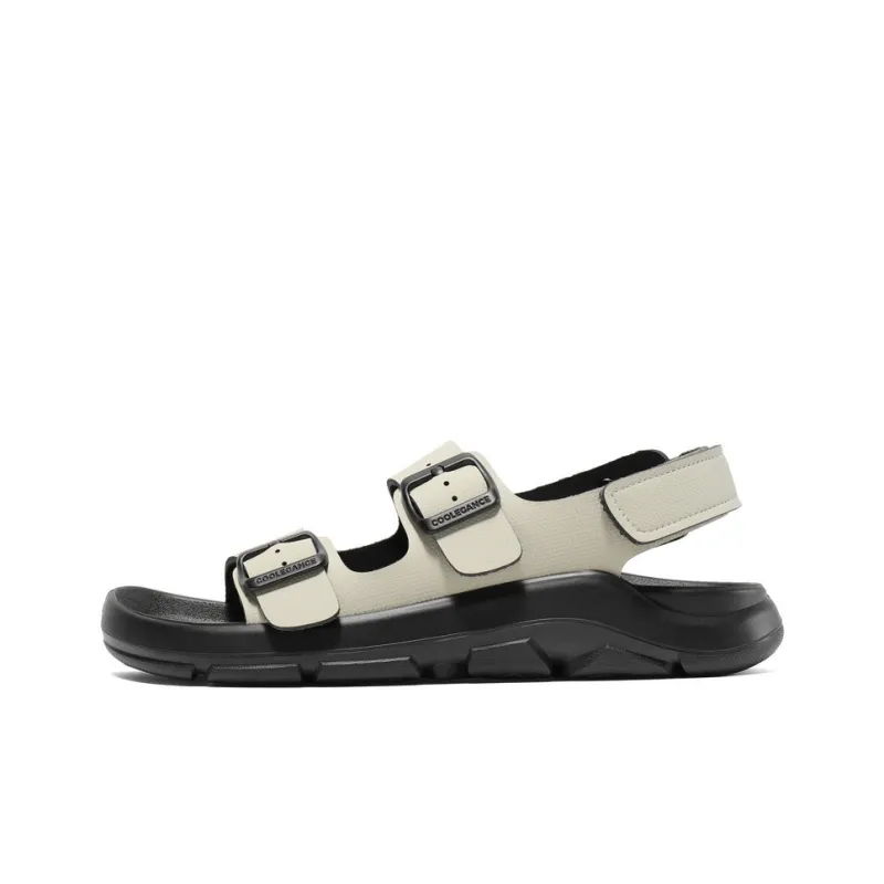 BELLE Beach Sandals Women's Ecru/Light Green/Orange-4