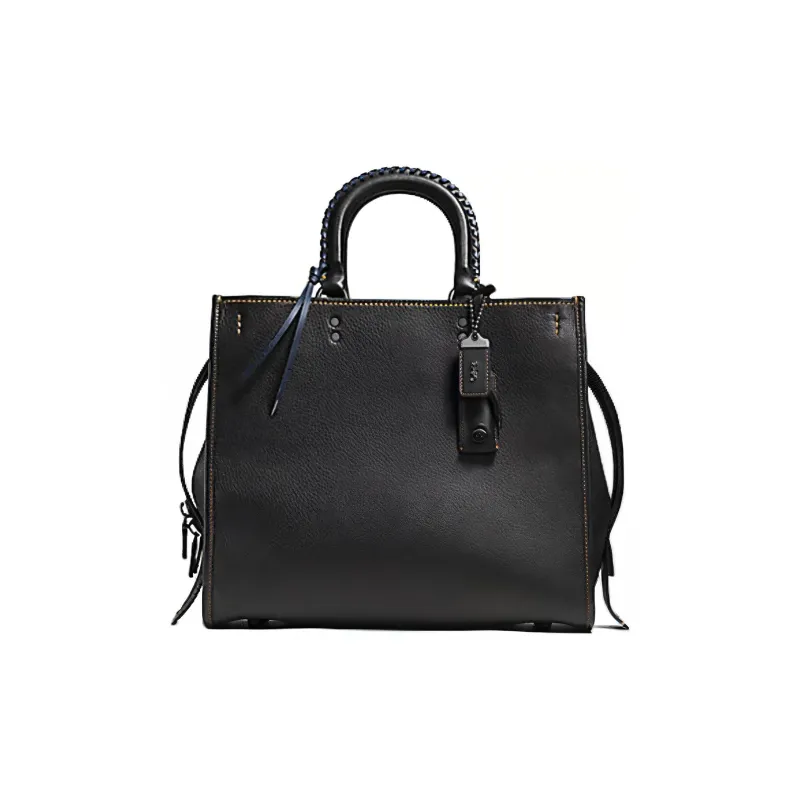 COACH Rogue Glove Tanned Pebbled Leather Tote Bag Shopping Bag Shoulder Bag Handbag Women's Black-0