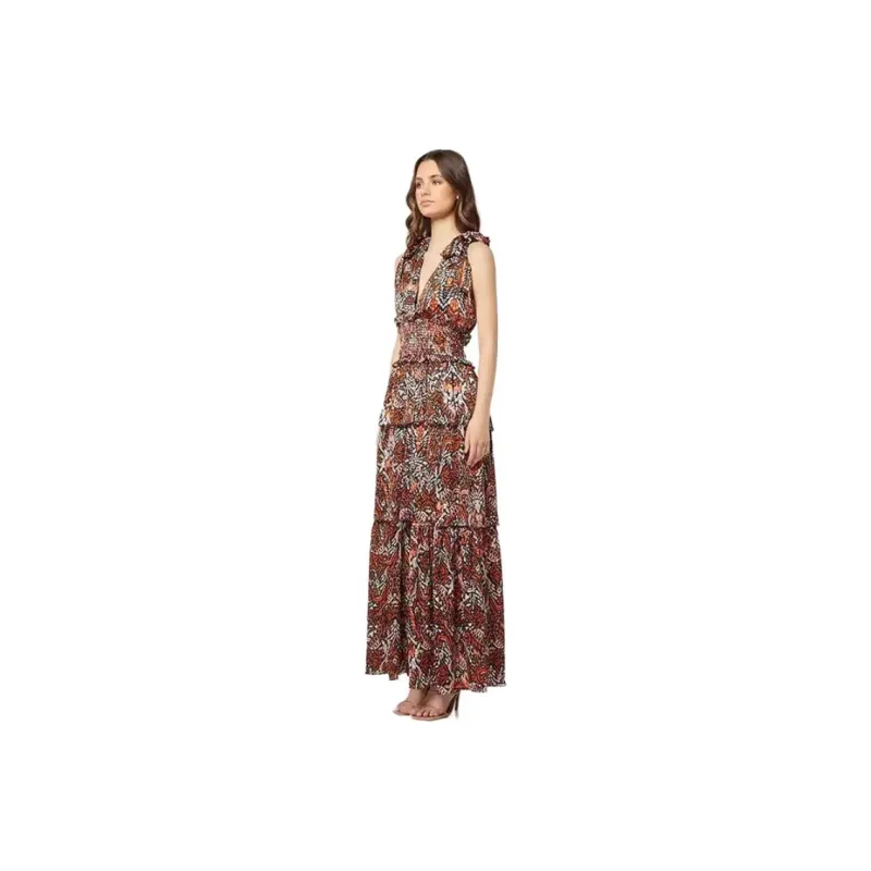 ELLIATTCOLLECTIVE Bohemian Style Vacation Long Skirt Women's Multicolor-1