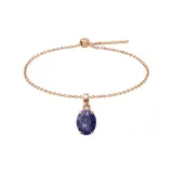 Lapis Lazuli Bead Pendant+O Letter Chain