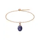 Lapis Lazuli Bead Pendant+O Letter Chain