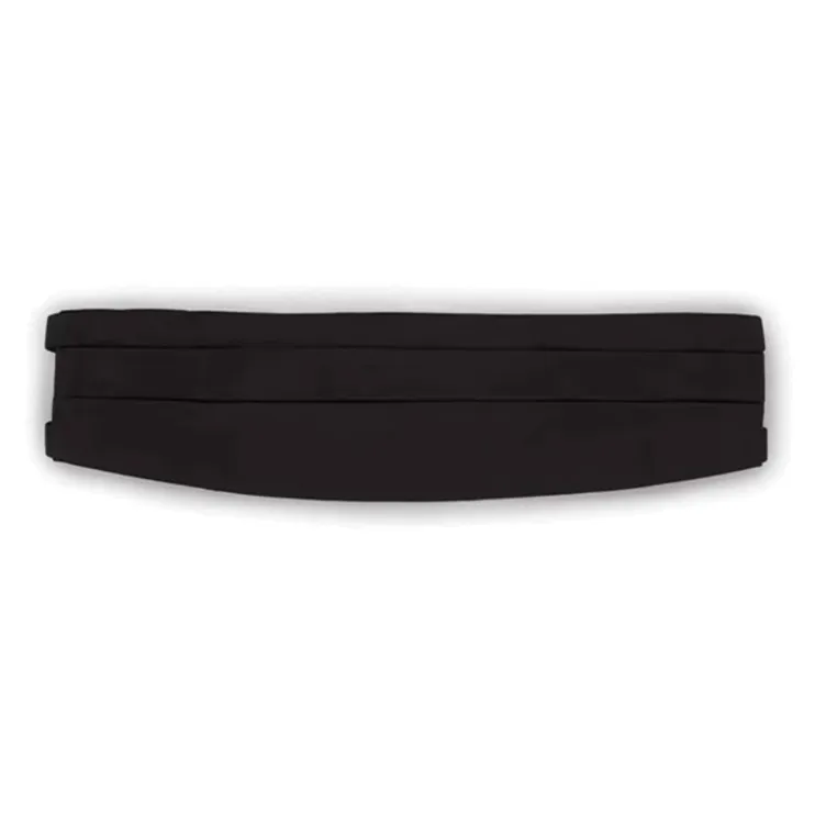 AMANI Mulberry Silk Acetate Fiber Cupro Belt Men's Black 12cm Wide-0