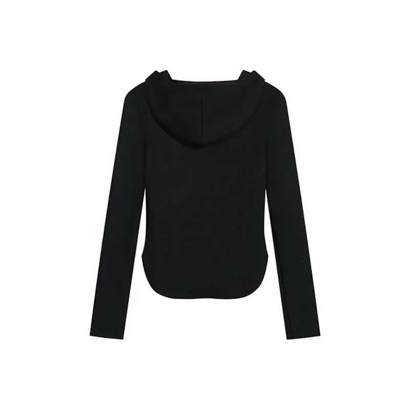 PAIN OR PLEASURE Coquette Style Sweatshirt Casual And Versatile Women's Black-1