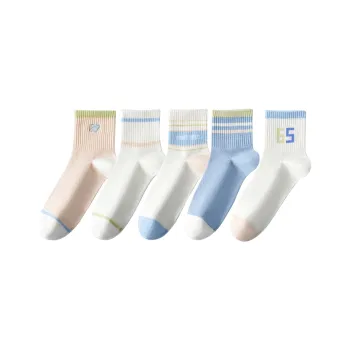 Caramella Mid Calf Socks Women's 5 Pack Mixed Color