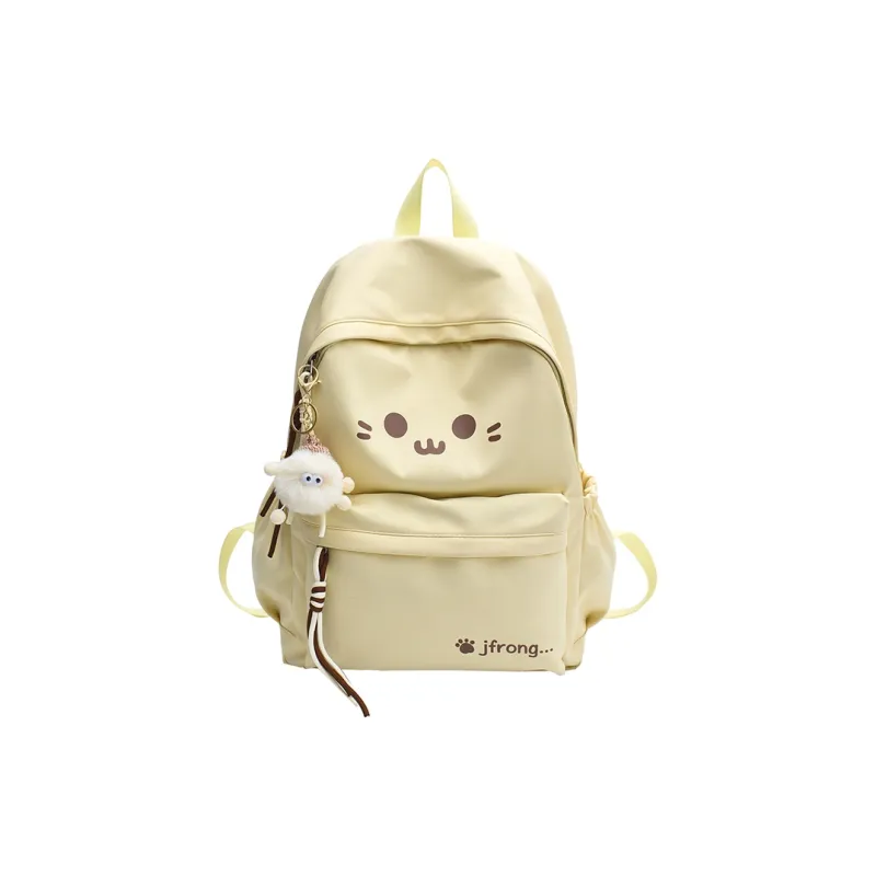 MOK Nylon Backpack Regular Women's Ecru/Yellow/Black/Blue/Pink-6