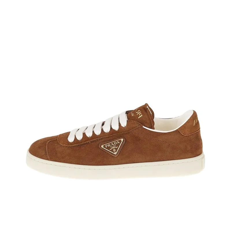 PRADA Low Top Skateboard Shoes Women's Brown-0