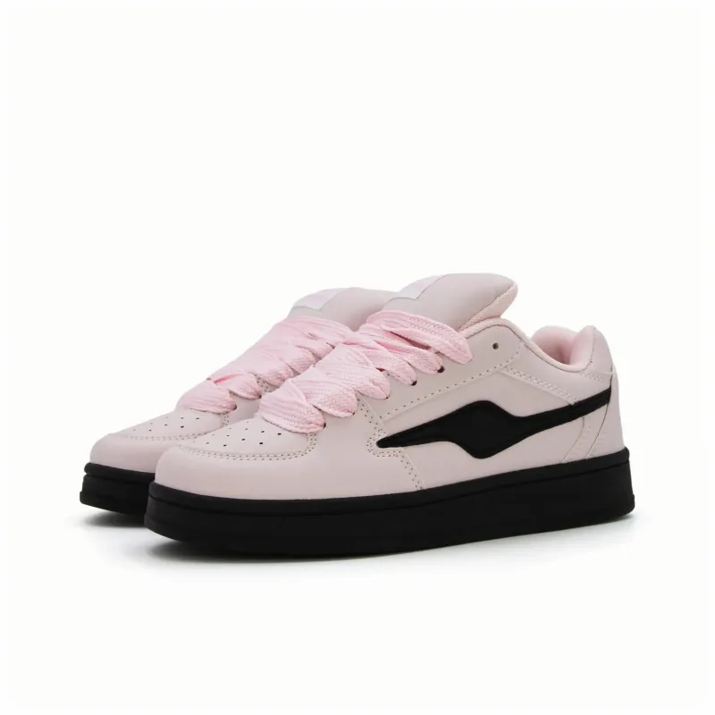 Teddy Bear Collection Coverage Anti Slip And Wear Resistant Lightweight Low Top Skateboard Shoes Women's Black Pink-3