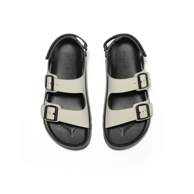BELLE Beach Sandals Women's Ecru/Light Green/Orange-6