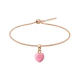 Rhodonite Heart Pendant with Snake Chain