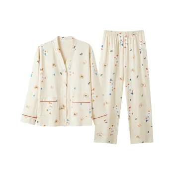 ZAO FU NIAO Pajama Set Women's Dynamic Yellow