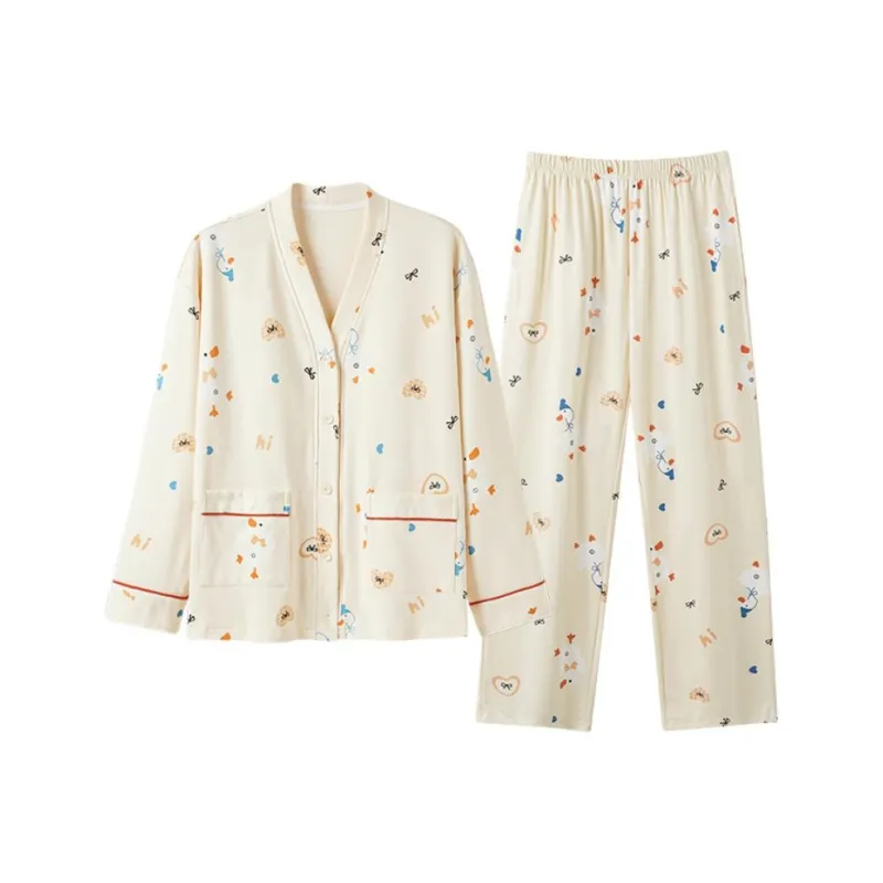ZAO FU NIAO Pajama Set Women's Dynamic Yellow-0