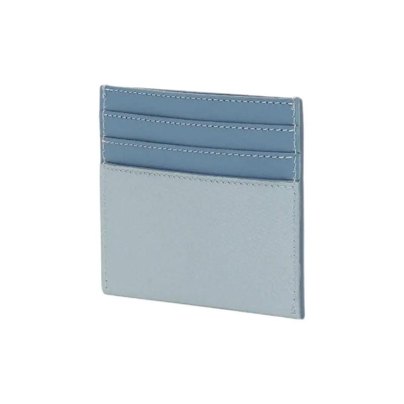 FENDI FF Diamonds Series Grained Calfskin Card Holder Women's Light Blue-1