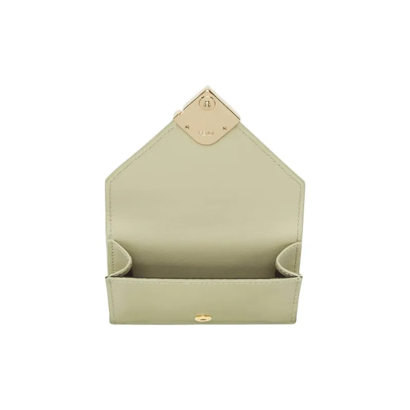 FENDI FF Diamonds Series Calfskin Wallet Medium Size Women's Green-2