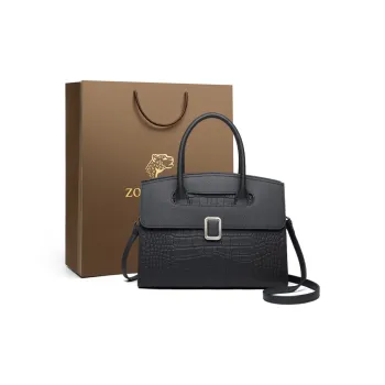 ZOOLER Top Grain Cow Leather One Shoulder Handbag Regular Women's Elephant Gray/Hepburn Black